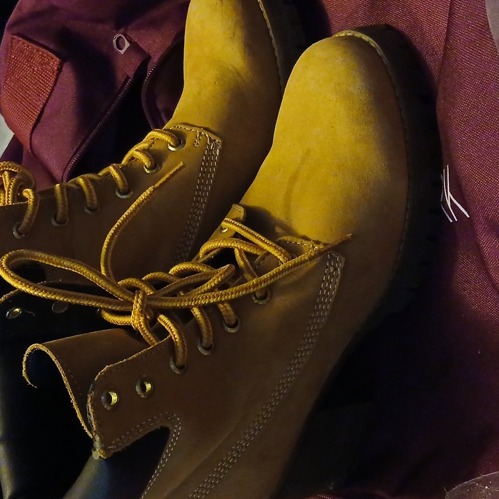 Women's Tan Lace-Up Ankle Boots Leather 8 Artisan Yessica